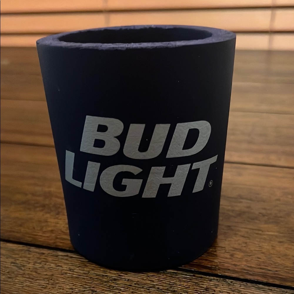 Bud Light Blue Silver Can Drink Koozie
